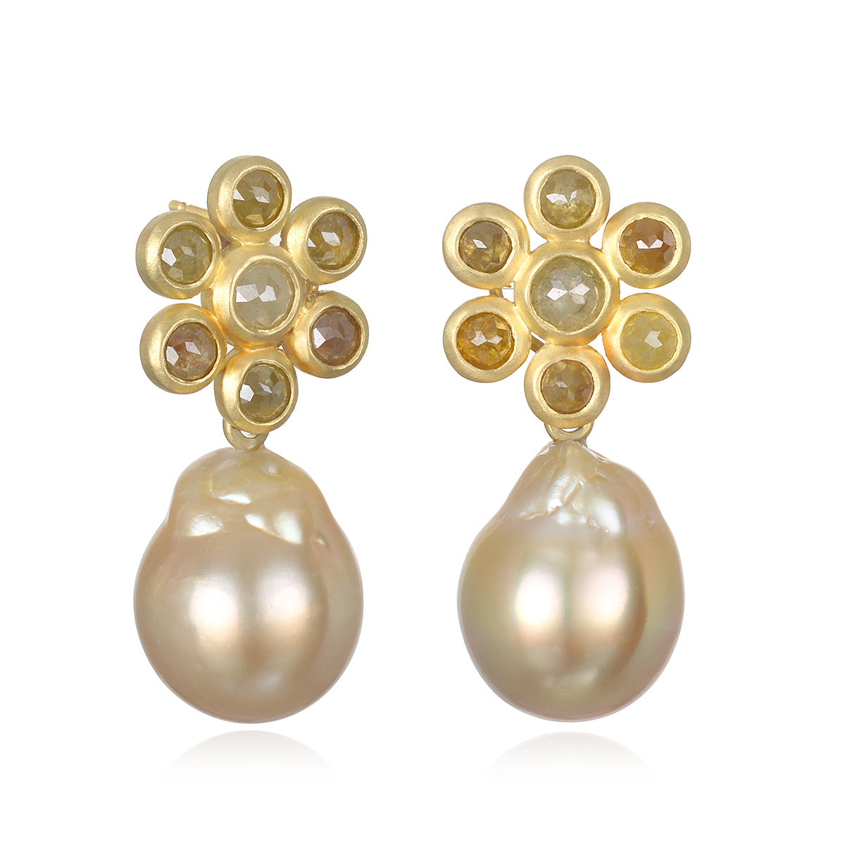 18 karat gold earrings and pearls online