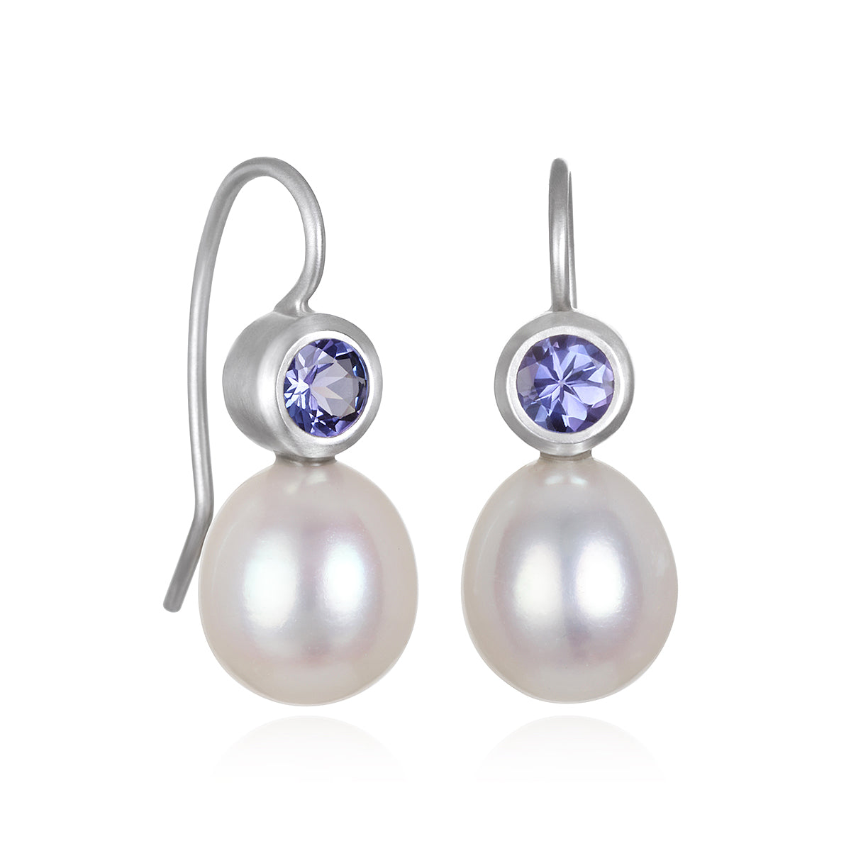 Tanzanite and pearl dangle buying earrings